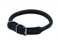 Rundlederhalsband schwarz, 55 cm