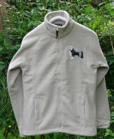 Damen-Fleecejacke mit Beardie-Aufn�her, hellbeige