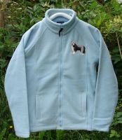 Damen-Fleecejacke mit Beardie-Aufn�her, hellblau