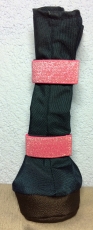 Premium Beardie Boots - dunkelblau/Glitzergummi pink - atmungsaktiv! Für Hündinnen