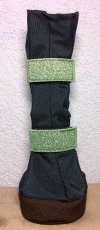 Premium Beardie Boots - dunkelblau/Glitzergummi mint - atmungsaktiv! Für Hündinnen